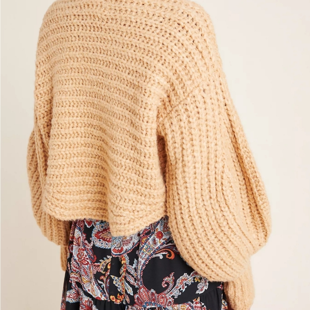 Anthropologie Rae black cropped knit shrug sweater - Picture 6 of 11